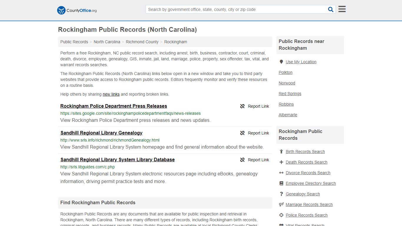 Public Records - Rockingham, NC (Business, Criminal, GIS, Property ...